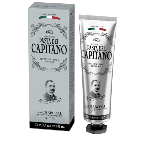 Pasta Del Capitano Charcoal tandpasta - nu ook in Nederland te bestellen bij Belviso Cosmetics