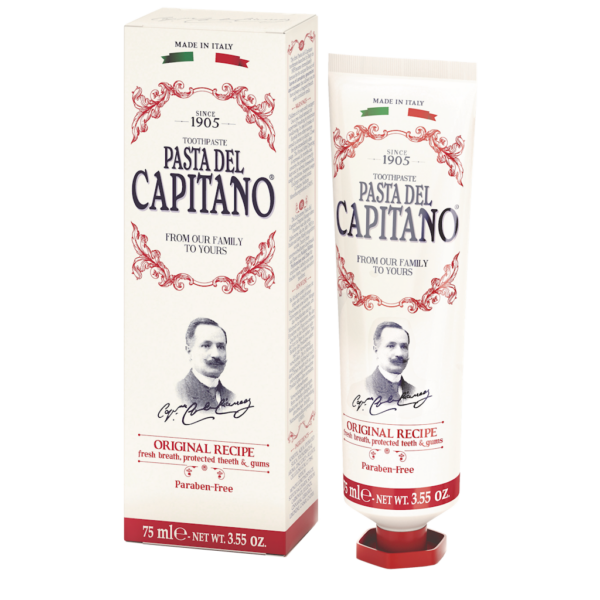 Pasta Del Capitano original receipe tandpasta - nu ook in Nederland te bestellen bij Belviso Cosmetics