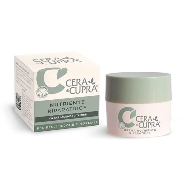 Cera di Cupra Crema Nutriente Riparatrice - Herstellende Collagen & Vitamin Creme - pot 50ml - doosje en potje