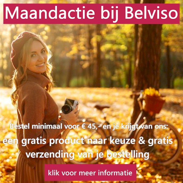 De Maandactie banner - Bestel voor € 45,- en je krijgt een product naar keuze helemaal gratis en je betaalt ook geen verzendkosten.